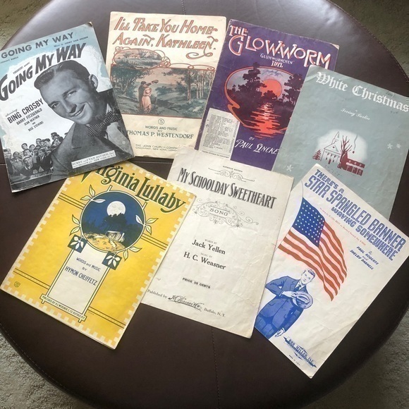 Piano Sheet music Vintage Piano Music Sheets 7 Total - Picture 1 of 14